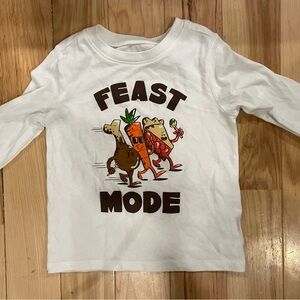 Old Navy White 'Feast Mode' Kids Long Sleeve Tee